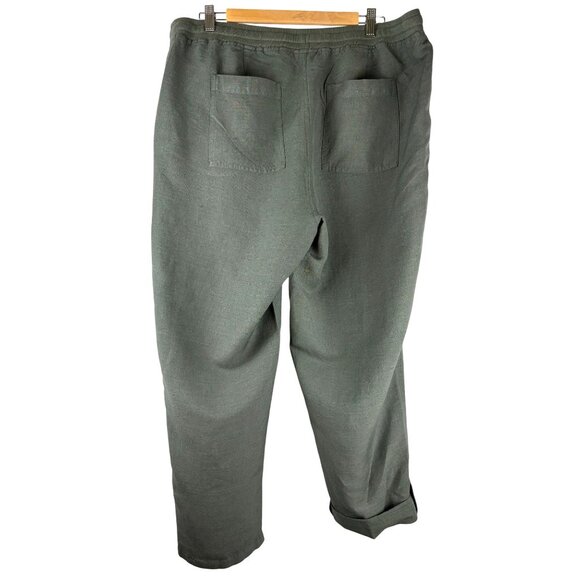 Preppy Coastal Grandma NWOT J.jill Linen blend Drawstring pants, women's 1X - Picture 2 of 9
